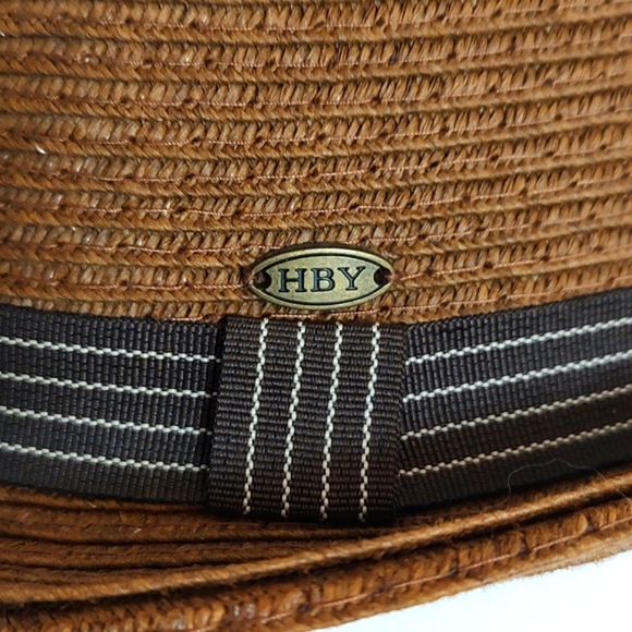 HBY Miami 100% Paper Straw Fedora Hat/ Size L - Picture 4 of 8
